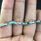 Native American Women's Sterling Silver Turquoise Inlay Link Bracelet | 6.75" | 2031