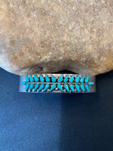 Native American Turquoise Navajo Bracelet | Sterling Silver Old Pawn | 4433 - Masha USA