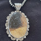 Navajo Pearls Picture Jasper Pendant Necklace | Sterling Silver | Authentic Native American Handmade | 1302