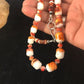 Native American Red Spiny Oyster Navajo Necklace | Sterling Silver | 23" | 8491 | Graduated