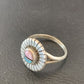 Southwestern Women's Navajo Blue Turquoise Pink Coral Inlay Ring | Sz 7 | 11168