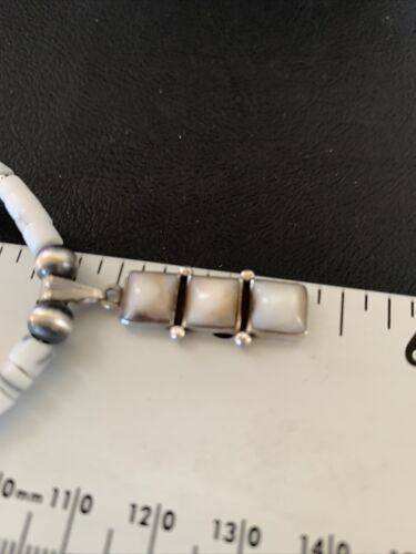 Navajo White Buffalo Turquoise Pendant Set | Sterling Silver | Authentic Native American Handmade | 12246
