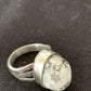 Navajo White Buffalo Turquoise Ring | Sterling Silver | Sz 9.5 | Authentic Native American Handmade | 1445