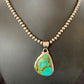 Men's Navajo Blue Spiderweb Turquoise Pendant Necklace | Sterling Silver | Authentic Native American Handmade | 10674