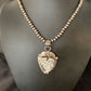 White Buffalo Turquoise Pendant Necklace | Sterling Silver | Navajo | Authentic Native American Handmade | 14057