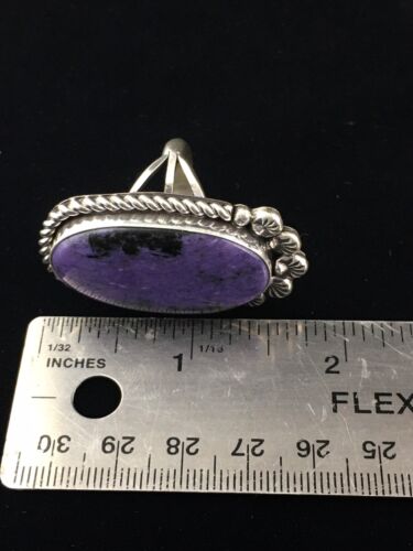 Native American Navajo Purple Charoite Ring | Sterling Silver | Sz 9.75 | 10103