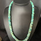 Native American Green Turquoise Heishi Bead Necklace | 12mm | Sterling Silver | Handmade | 22" | 13570