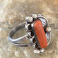 Navajo Red Coral Ring | Sterling Silver | Sz 9.5 | Authentic Native American Handmade | 01300