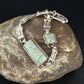 Navajo White Opal Inlay Link Bracelet | Sterling Silver | 8" | Authentic Native American Handmade | 14259