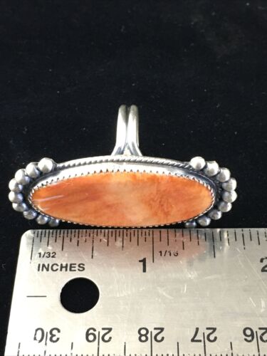 Navajo Orange Spiny Oyster Ring | Sterling Silver | Sz 9 | Authentic Native American Handmade | 10071