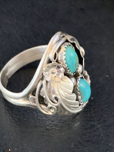 Navajo Kingman Turquoise Multi-Stone Ring | Authentic Native American Sterling Silver | Sz 11 | 14175