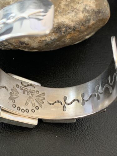Navajo Purple Spiny Oyster Row Cuff Bracelet | Sterling Silver | Authentic Native American Handmade | 1407
