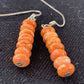 Native American Navajo Orange Spiny Oyster Bead Earrings | Sterling Silver | 13057