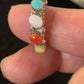 Zuni Opal, Coral, Turquoise Multi-Stone Ring | Authentic Native American Sterling Silver | Sz 6.5 | 8838