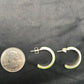 Native American Sterling Silver Green Gaspeite Earrings | 0.8" | 1412