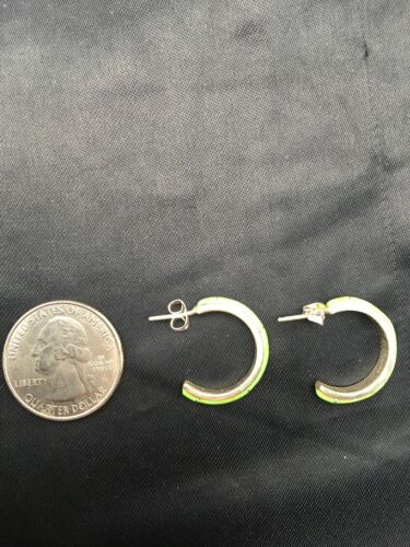 Native American Sterling Silver Green Gaspeite Earrings | 0.8" | 1412 - Masha USA
