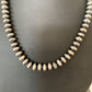 Navajo Pearl Rondelle Necklace | Sterling Silver Beads | Handmade | 17" | 2156