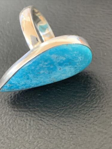 Navajo Blue Kingman Turquoise Ring | Sterling Silver | Sz 6.5 | Authentic Native American Handmade | 11614