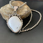 Men's Navajo White Buffalo Turquoise Pendant Necklace | Sterling Silver | Authentic Native American Handmade | 11846