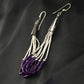 Handmade Liquid Silver Heishi Beads Earrings | Purple Sugilite | Sterling Silver | 2" | 1997