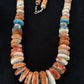 Navajo Pearls, Orange Spiny Oyster & Turquoise Necklace | Sterling Silver | Authentic Native American | 24"