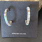 Native American Navajo Hoop Earrings Set | Sterling Silver White Opal | 12772