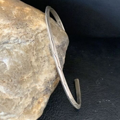 Navajo Stamped Cuff Bracelet | Sterling Silver | Authentic Native American Handmade | 1605