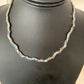 Southwestern Sterling Silver Necklace | Lapis & Opal Inlay Pendant | 16" | 01426
