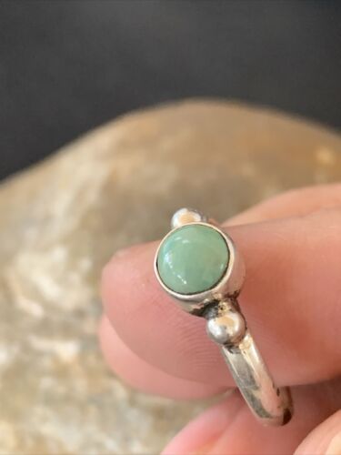Navajo Green Turquoise Ring | Sterling Silver | Sz 6.5 | Authentic Native American Handmade | 10816