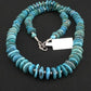 Navajo Sterling Silver Blue Graduated Turquoise Necklace | Authentic Native American | 23" | 1348