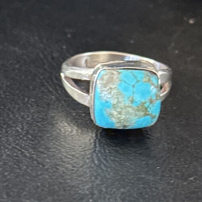 Native American Men's Navajo Blue Turquoise Ring | Sterling Silver | Sz 11 | 14447
