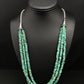 Native American Sterling Silver 3-Strand Turquoise Heishi Necklace | 27" | 6mm Beads | 1138