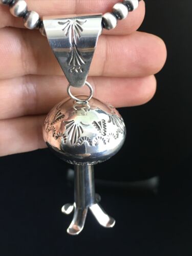 Southwestern Men's Navajo Sterling Silver Large Naja Necklace Pendant | 3" | 10074