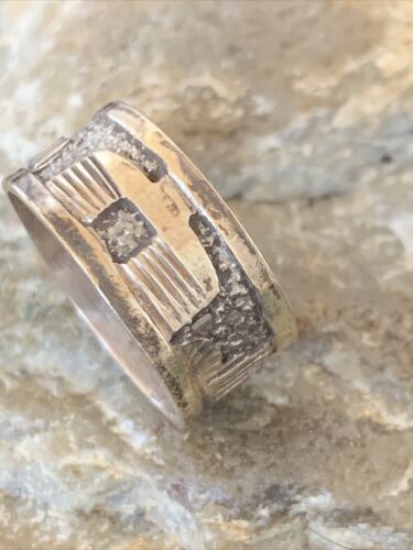 Native American Navajo Pueblo Ring | Stamped Sterling Silver | Sz 9.5 | 11981