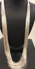 Heishi Liquid 100-Strand Necklace | Sterling Silver Tubes | 30" | 14703