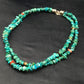 Navajo Blue Turquoise Nugget Bead Necklace | 2 Strand | Sterling Silver | 17" | Authentic Native American Handmade | 4490