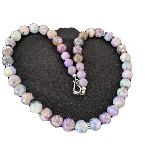 Navajo Charoite Necklace | Sterling Silver | 20" | Authentic Native American Handmade | 01491