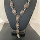 Native American Lariat Necklace | Wild Horse Turquoise | Sterling Silver | Navajo Handmade | 00583