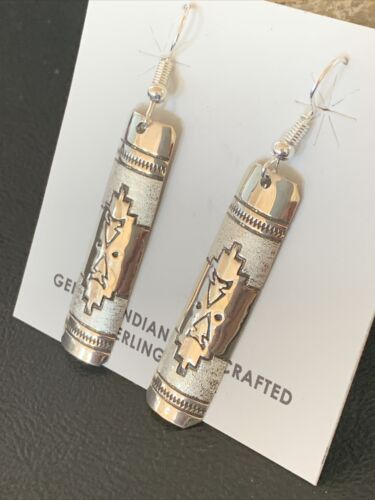 Navajo Stamped Sterling Silver Earrings Set | Authentic Native American Handmade | 11624