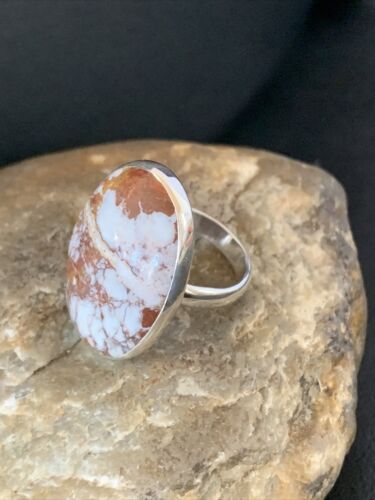 Native American Women's Navajo Wild Horse Turquoise Ring | Sterling Silver | Sz 8.5 | 10493