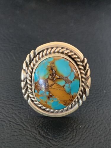 Southwestern Navajo Blue Kingman Turquoise Ring | Sterling Silver | Sz 7 | 11923
