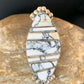 Navajo White Buffalo Turquoise Inlay Ring | Sterling Silver | Sz 9 | Authentic Native American Handmade | 12173