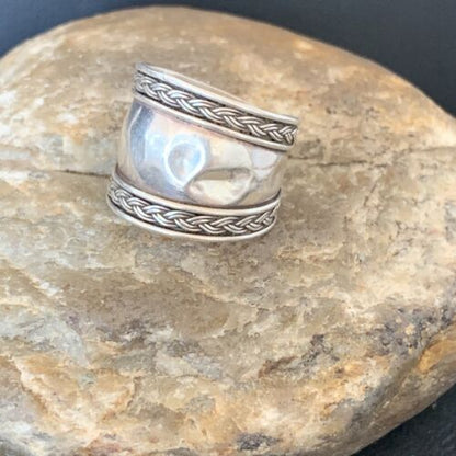 Navajo Men's Band Ring | Sterling Silver | Sz 7 | Authentic Native American Handmade | 10409