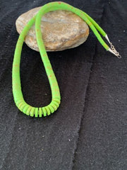 Navajo Green Gaspeite Necklace | Sterling Silver | 21" | Authentic Native American Handmade | 4243