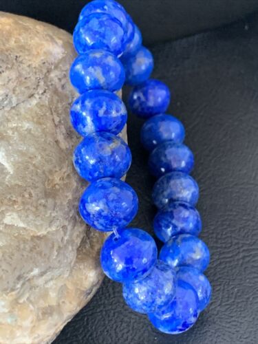 Native American Lapis Bead Bracelet | Stretch | 7.5" Adjustable | 10645