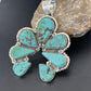 Navajo Blue Turquoise Naja Pendant Necklace | Authentic Native American Sterling Silver | 11356