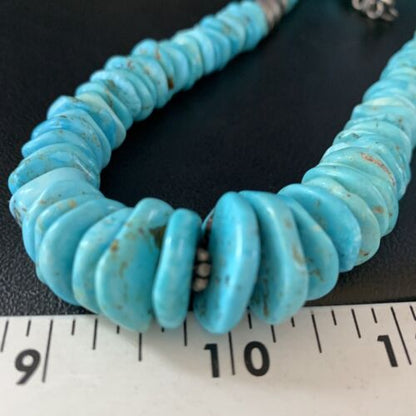 Navajo Graduated Turquoise Necklace | Sterling Silver | Authentic Native American | 21" | 13950