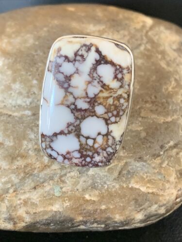 Native American Women's Navajo Wild Horse Turquoise Ring | Sterling Silver | Sz 7.5 | 10489