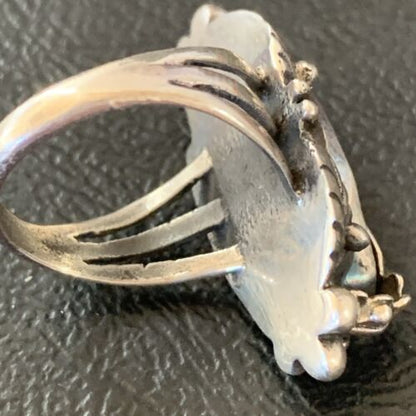 Navajo Purple Spiny Oyster Ring | Sterling Silver | Sz 6 | Authentic Native American Handmade | 10836