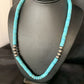 Southwestern Blue Turquoise Heishi Necklace | 8mm | 20" | Sterling Silver | 13935